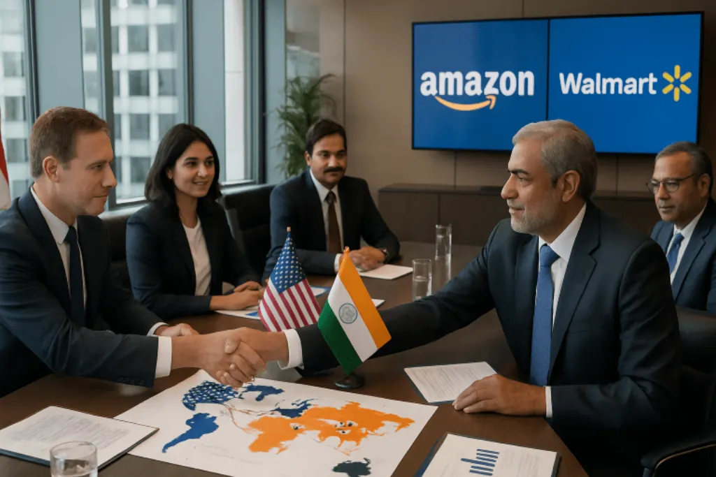 découvrez comment les états-unis incitent l'inde à lever les restrictions sur le commerce électronique, permettant ainsi à des géants comme amazon et walmart d'accéder pleinement au marché indien dans le cadre des négociations commerciales en cours.