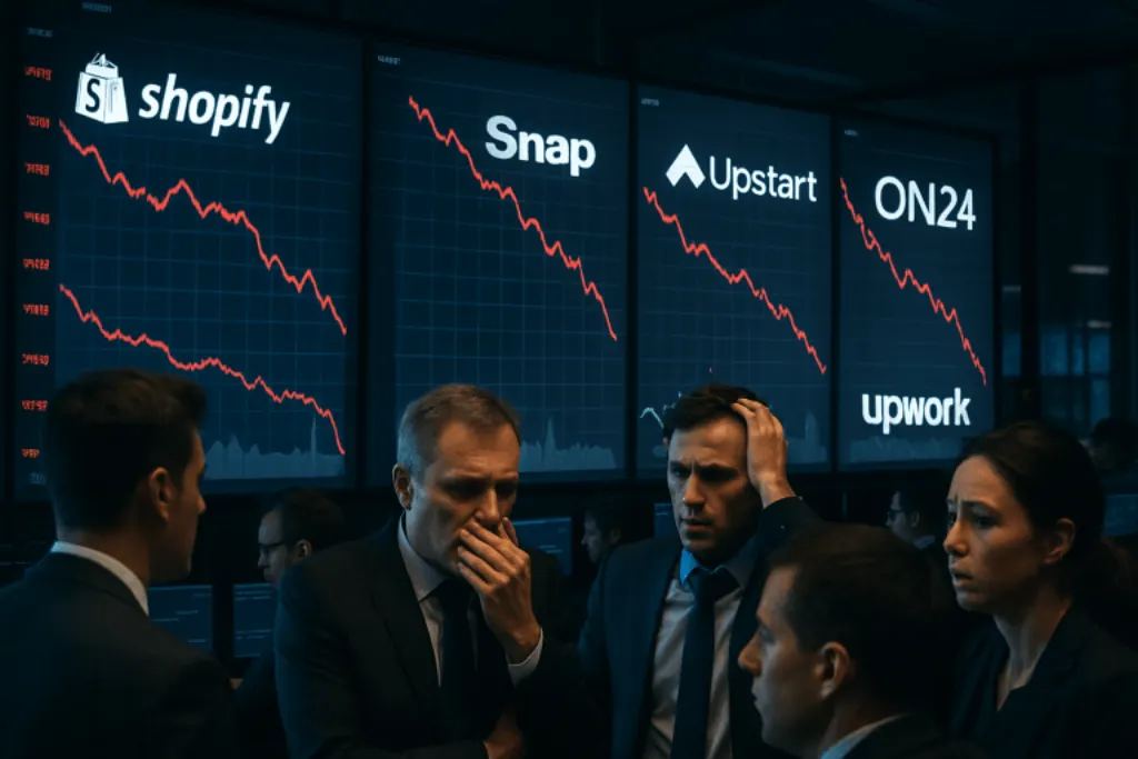 découvrez les raisons derrière la chute des actions de shopify, snap, upstart, on24 et upwork. analysez les impacts sur le marché et les éléments essentiels à retenir pour mieux comprendre cette tendance inquiétante.