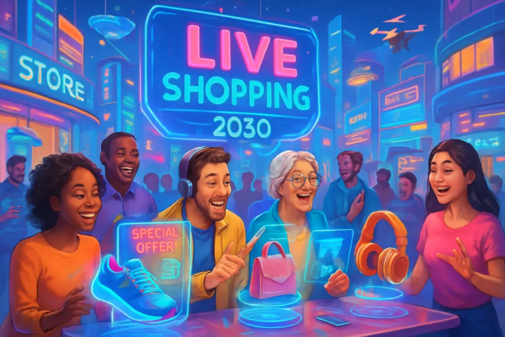 découvrez comment le shopping en direct promet de transformer l'e-commerce d'ici 2030 en offrant une expérience d'achat interactive, immersive et personnalisée pour les consommateurs et les marques.