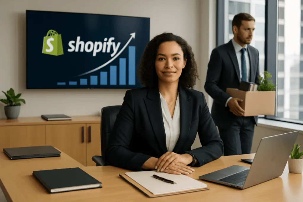 la conseillère juridique de shopify est promue directrice des opérations (coo), tandis que le responsable des revenus annonce son départ de l'entreprise. découvrez les détails de ces changements majeurs dans la direction de shopify.