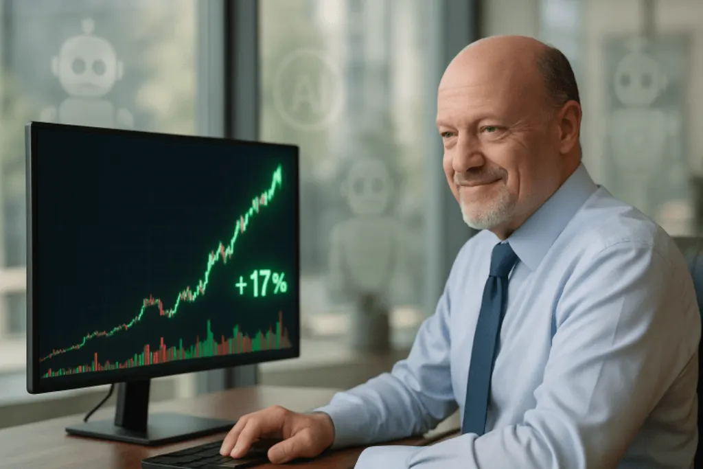 l'action shopify monte de 17 % malgré les inquiétudes liées à l'ia, tandis que jim cramer apporte des éclaircissements pour dissiper les craintes du marché.